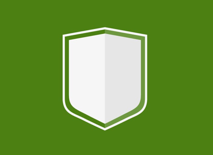Green square with shield icon